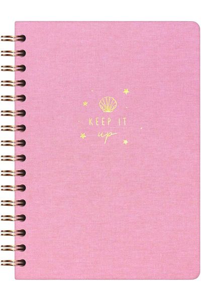 Mena Rise Şirinshop A5 Spiral Hard Cover Linen Checkered Undated Notepad Candy Pink 1108107