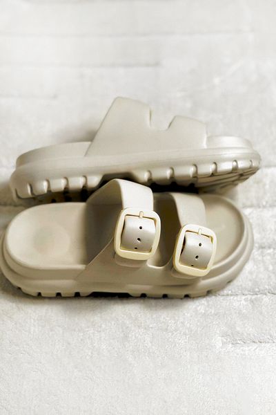 Ayakkabı Durağı Women's Daily Slippers Double Strap Adjustable Buckle Slippers Eva Soft Orthopedic Sole Elephant Tooth
