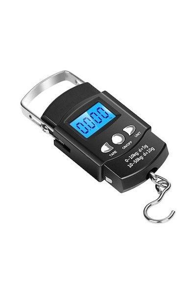 zggzerg Digital hand scale, Zggzerg, with hook, LCD display, 50 kg capacity, 4 units, automatic shutdown, Bl