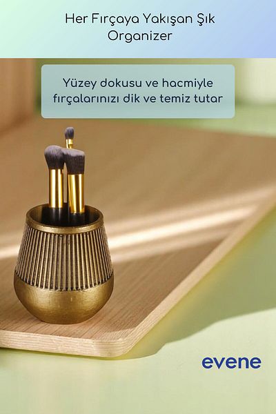 Evene Makeup Organizer Θήκη για πινέλο μακιγιάζ Organizer Organizer Χρυσό Αντίκα Χρώμα Μοντέλο 88
