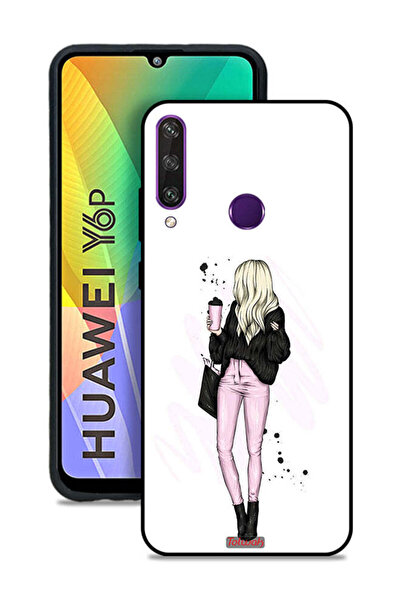 Tolwak غطاء حماية لهاتف هواوي Y6p، فتاة تحمل كوب قهوة