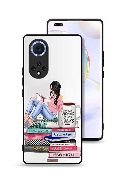 Tolwak غطاء حماية لهاتف Honor 50 Pro بتصميم فتاة وكتب الموضة