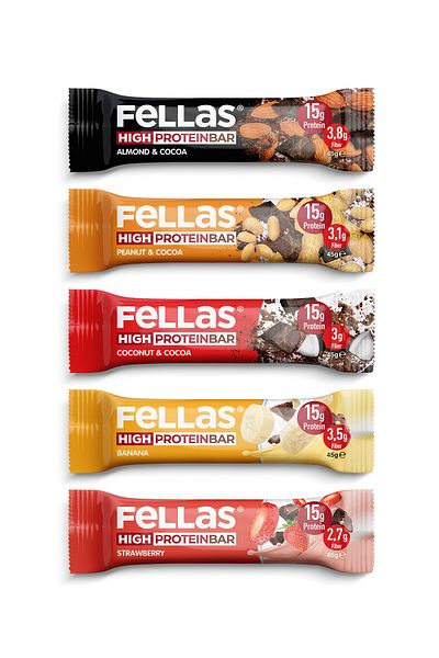 Fellas حزمة تجريبية من 5 قطع عالية البروتين 45 جم