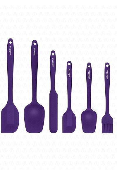 Mena Rise Şirinshop Drongo Heat Resistant Fireproof Non-Stick Silicone Spatula Set 6 Pieces Purple 1108107
