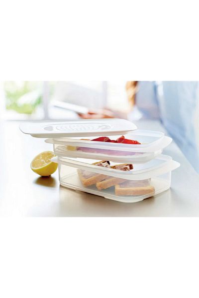 Tupperware Dishwasher Safe Space-Saving Polypropylene Snack Stacker Set