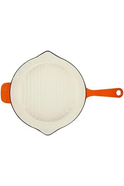 SIHI Sıhıshop Casting Round Grill Pan Casting Iron Solid Handle Edition Series Diameter(Ø)28Cm.