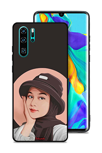 Tolwak غطاء حماية لهاتف Huawei P30 Pro بتصميم فتاة قبعة لطيفة ورسم فني