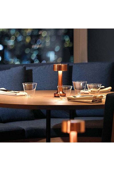 COOYA Decorative LED Table Lamp Rose Gold, Modern Design, Dimmable Lighting for Living Room/Bedroom