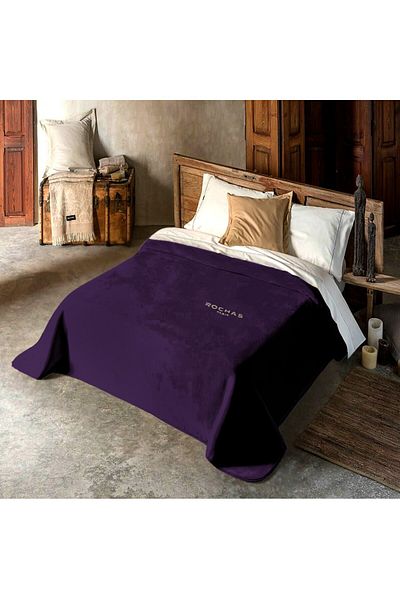 ROCHAS Plain blanket, Rochas brand, made in Spain (for two people, 220 x 240)