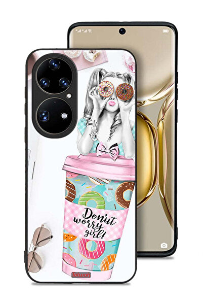 Tolwak غطاء حماية لهاتف هواوي P50 برو - فتاة دونات ووري