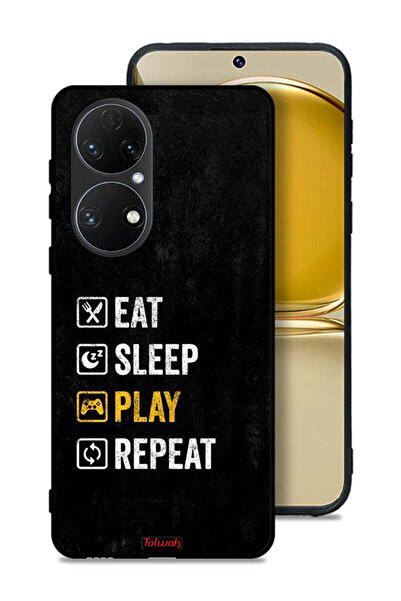 Tolwak غطاء حماية لهاتف Huawei P50E، تناول الطعام، النوم، اللعب، التكرار