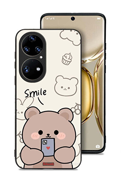 Tolwak غطاء حماية لهاتف هواوي P50 برو برسومات الدب المبتسم