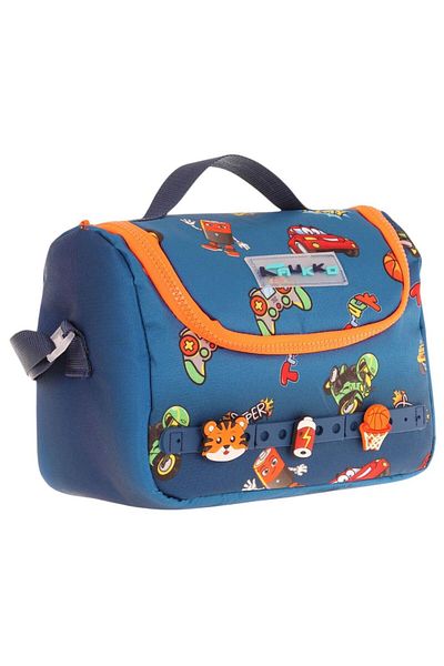 KAUKKO Kids Thermal Insulated Lunch Box - Navy Blue Orange - Boy - L7259