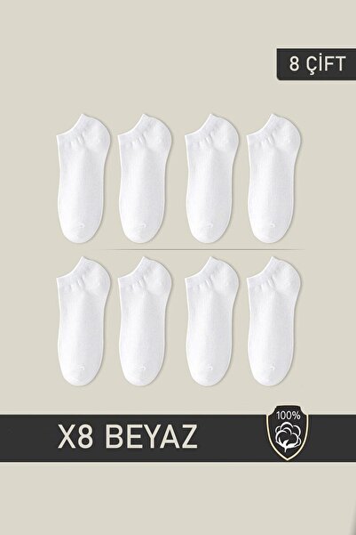 mrmubomen Booties Socks 8 Pairs White (8 Pairs)