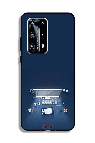 Tolwak Huawei P40 Pro Plus 5G Protective Case Cover Computer Desk Art