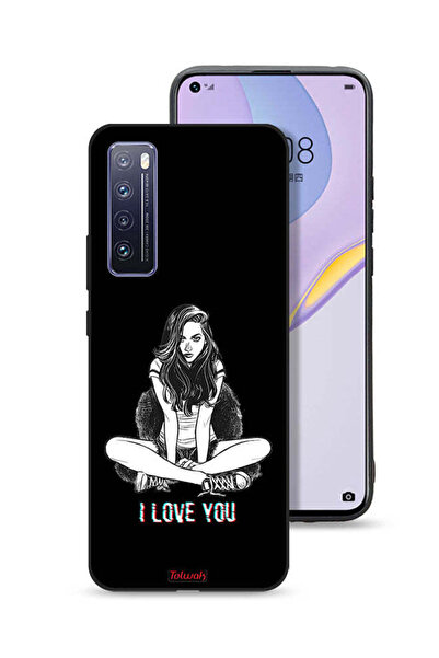 Tolwak غطاء حماية لهاتف هواوي نوفا 7 5G برسومات "أحبك"
