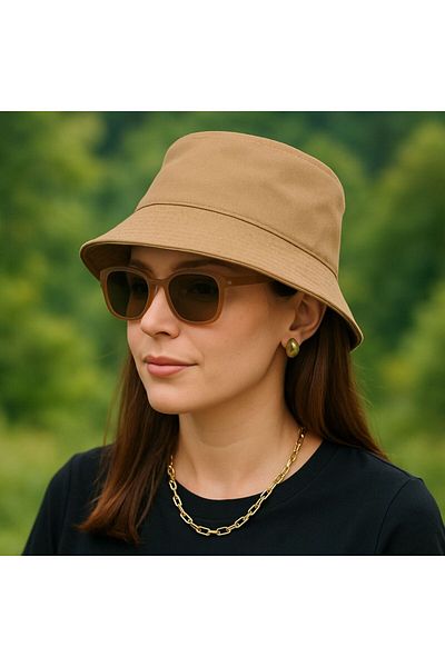 SFCOLLECTION Unisex Bucket Bermuda Hat - Cotton Fabric Casual Summer Bucket Fisherman Hat