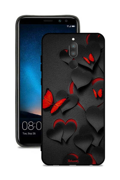 Tolwak غطاء حماية لهاتف هواوي ميت 10 لايت بنقشة قلوب وفراشات