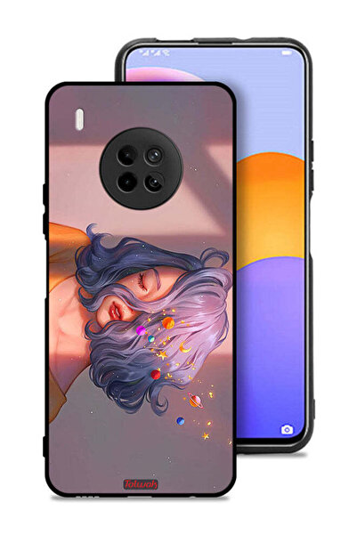 Tolwak Huawei Y9a Protective Case Cover Girl And Space Art