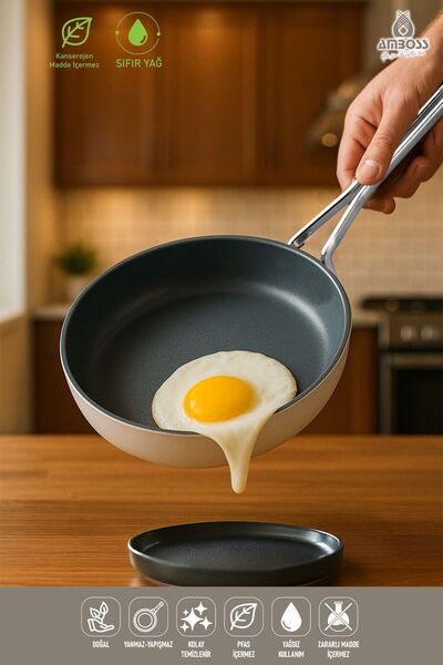 Amboss Sera Nova Fireproof Non-Stick Ceramic Pan 30 cm – White