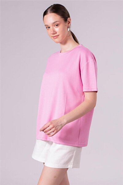 BARRELS AND OIL Women's crew neck modal t-shirt - light pink