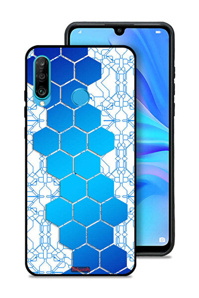 Tolwak غطاء حماية لهاتف هواوي بي 30 لايت بتصميم أيقونات سداسية الشكل على شكل ...