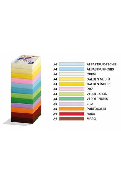 Ecada A4 Colored Cardstock, 160g/m², 250 Sheets, Light Blue