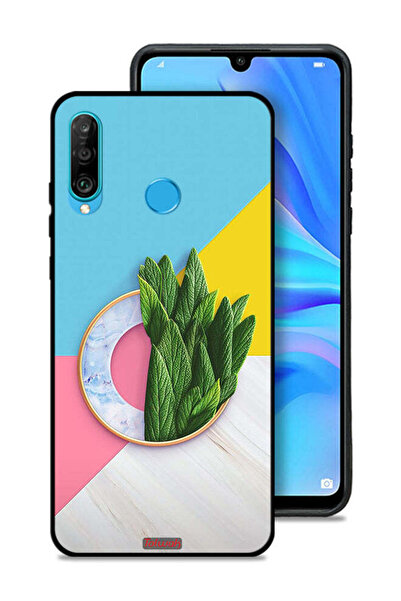 Tolwak غطاء حماية لهاتف هواوي نوفا 4e بنقشة أوراق تجريدية