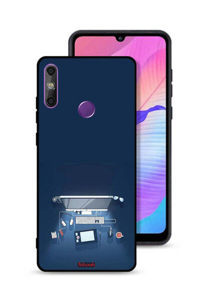 Tolwak غطاء حماية لجهاز هواوي إنجوي 20e بتصميم فني على مكتب الكمبيوتر