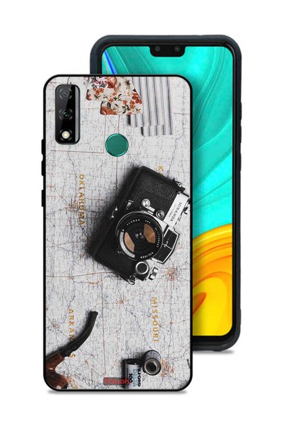 Tolwak Huawei Y8s Protective Case Cover Vintage Camera