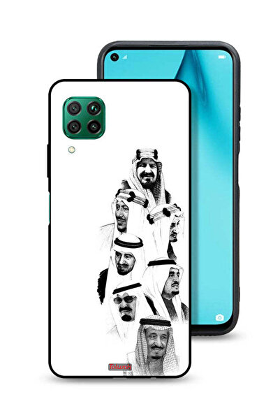Tolwak غطاء حماية لهاتف هواوي بي 40 لايت 4G، فن ملوك السعودية، أبيض وأسود
