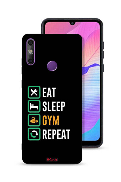 Tolwak Huawei Enjoy 20e Protective Case Cover Eat Sleep Gym Repeat