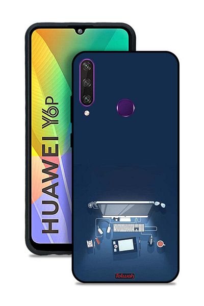 Tolwak Huawei Y6p Protective Case Cover Computer Desk Art