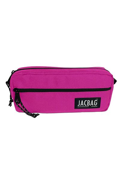 Jacbag Ροζ μολυβοθήκη για κορίτσια με διπλό φερμουάρ