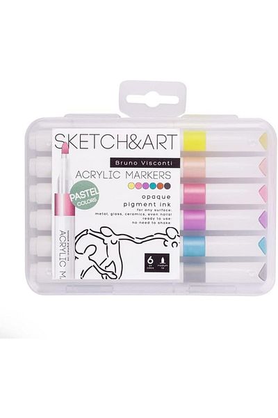 Mena Rise Diyar-IfırsatShop Visconti Sketch & Art Acrylic Marker Set of 6 No: 22-0128 1017157