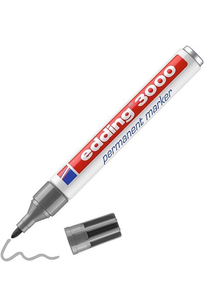 Mena Rise Blackshop 3000 Permanent Marker Pen, Gray, 1 Pen, Round Tip, 1,5 – 3 Mm, Stay Fast Drying