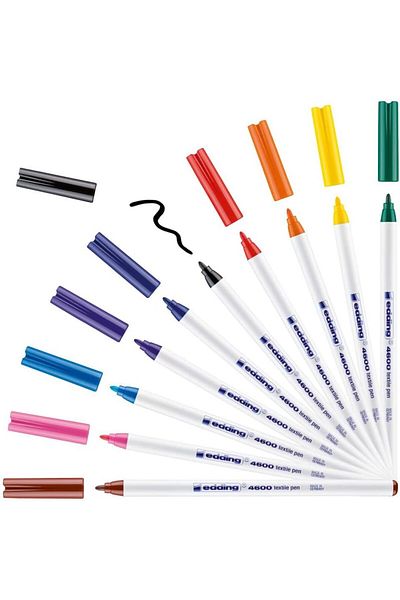 Mena Rise Diyar-Ifırsatshop 4600 Textile Marker - Set of 10 Colors (Basic) - Round Tip 1 mm 1017157