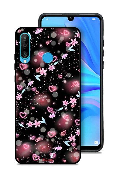 Tolwak غطاء حماية لهاتف هواوي نوفا 4e بنقشة قلوب وأزهار صغيرة