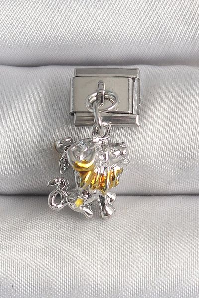 Clariss 316L Steel Silver Color Hanging Lion Model Nomination Charm