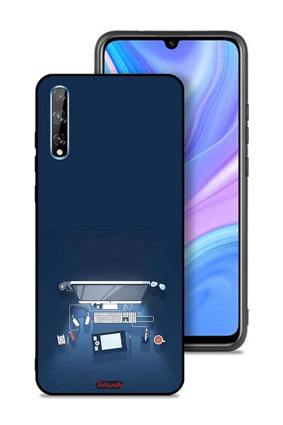 Tolwak Huawei Y8p Protective Case Cover Computer Desk Art