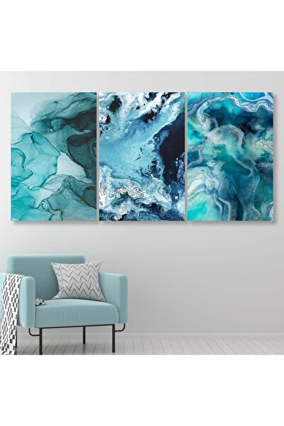 4gdran ثلاث لوحات قماشية مودرن مع برواز خشبي مخفي