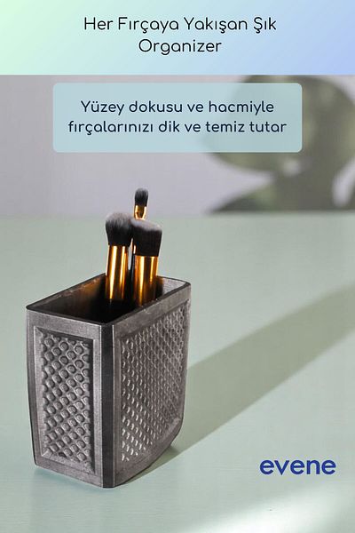 Evene Makeup Organizer Θήκη για πινέλο μακιγιάζ Organizer Organizer Ασημί Αντίκα Χρώμα Μοντέλο 92