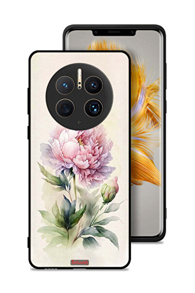 Tolwak غطاء حماية لهاتف هواوي ميت 50 برو بتصميم فني بألوان مائية وردية