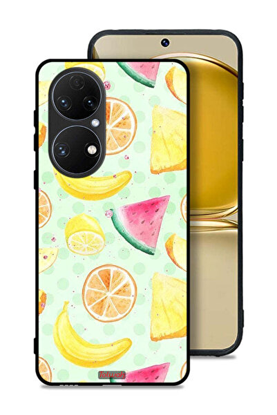 Tolwak غطاء حماية لهاتف هواوي P50E برسومات فنية بألوان مائية وفواكه
