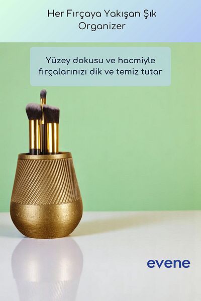 Evene Organizer μακιγιάζ Θήκη για πινέλο μακιγιάζ Organizer Organizer Χρυσό Χρώμα Μοντέλο 89