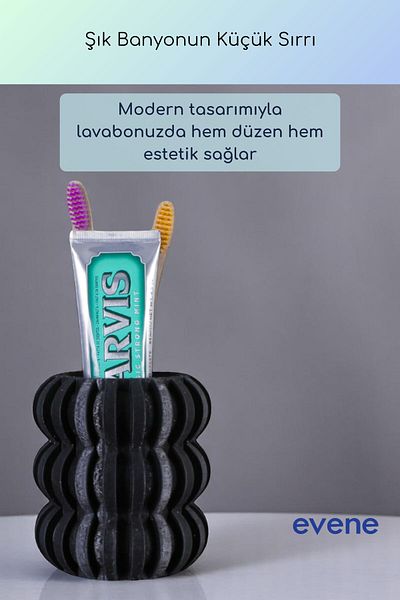 Evene Θήκη οδοντόβουρτσας Βάση οδοντόβουρτσας Βάση οδοντόβουρτσας Μαύρο μοντέλο 75