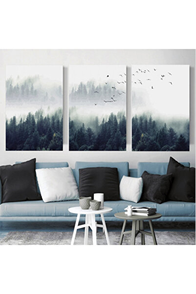 4gdran ثلاث لوحات قماشية مودرن مع برواز فضي مجوف