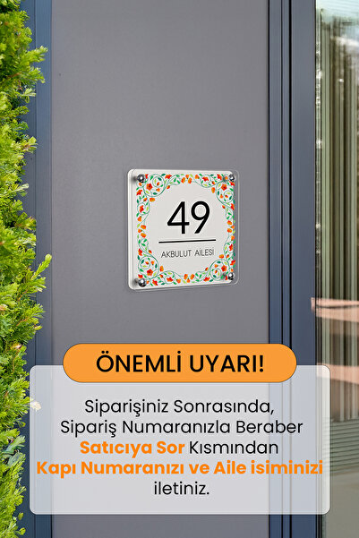 Morimora Kişiye Özel Sarmaşık Temalı Kapı Numarası ve İsimlik
