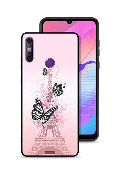 Tolwak Huawei Enjoy 20e Protective Case Cover Butterflies On Eiffel Tower