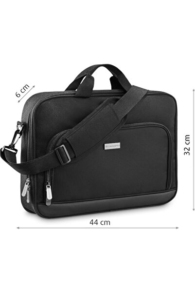 zagatto Τσάντα φορητού υπολογιστή 15,6", μαύρη, 32x44x6 cm, αδιάβροχη, ιμάντας μεταφοράς, μπροστινή τσέπη, ZG783